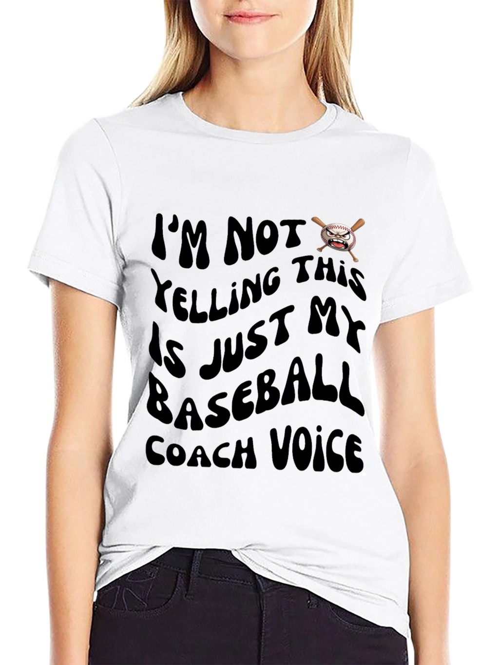 Baseball Coach Voice Graphic T-Shirt - Black