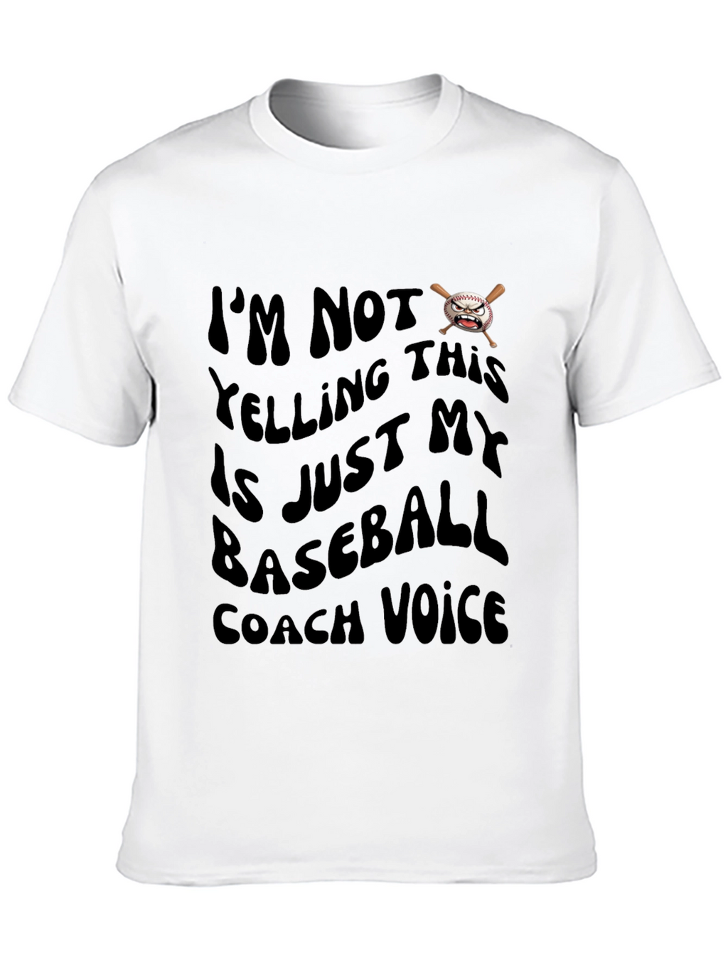 Baseball Coach Voice Graphic T-Shirt - Black