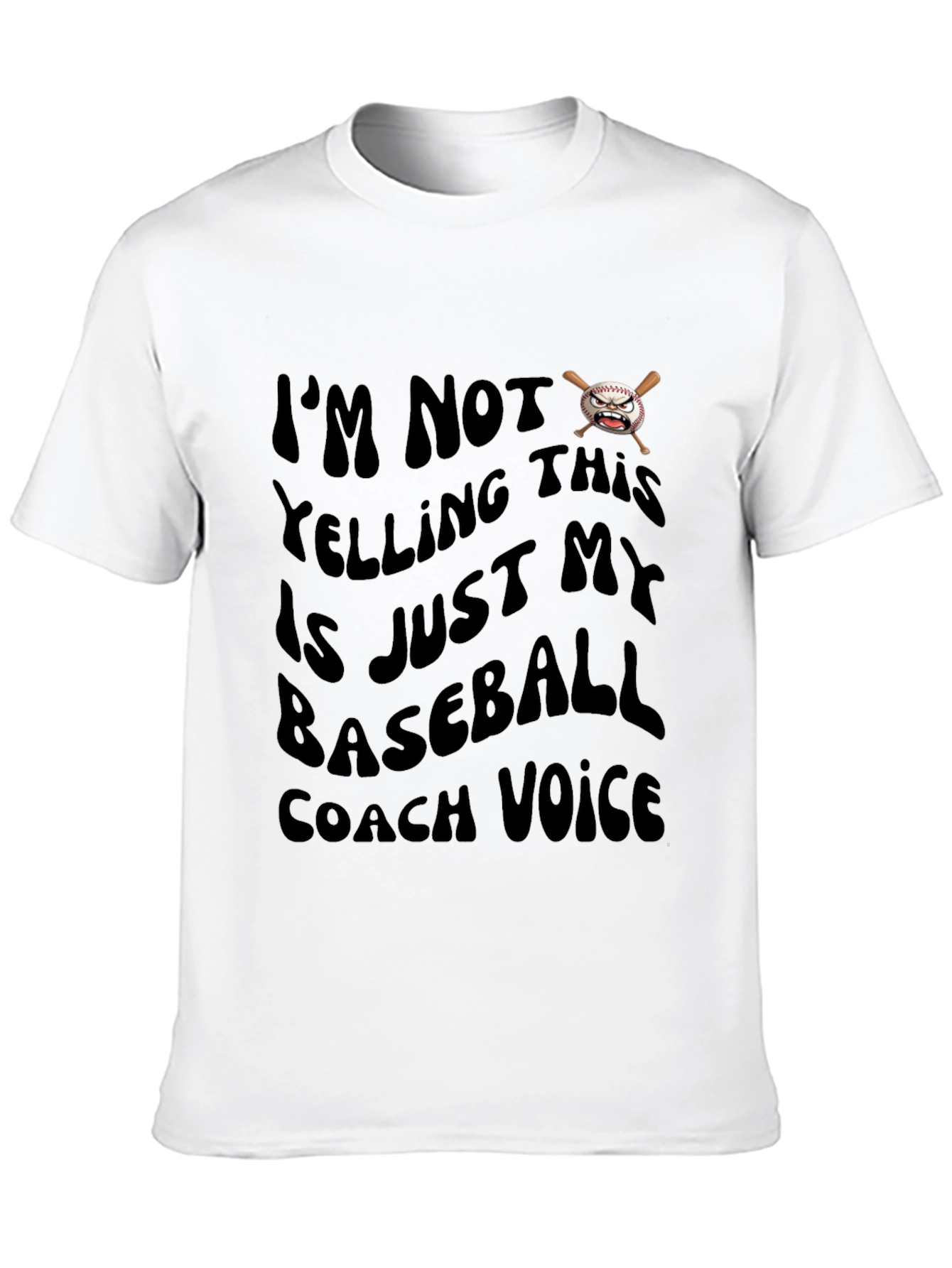 Baseball Coach Voice Graphic T-Shirt - Black