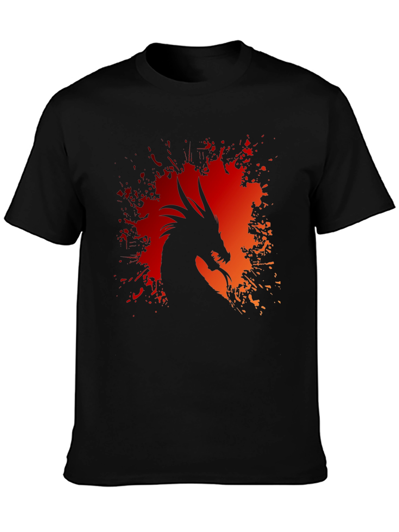 Dragon Silhouette Graphic Tee - Black T-Shirt