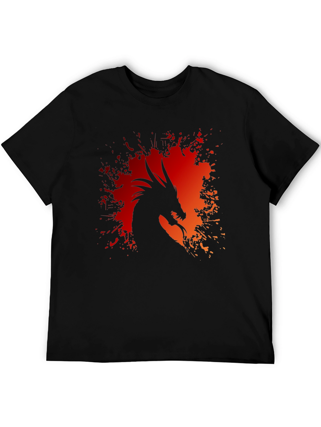 Dragon Silhouette Graphic Tee - Black T-Shirt