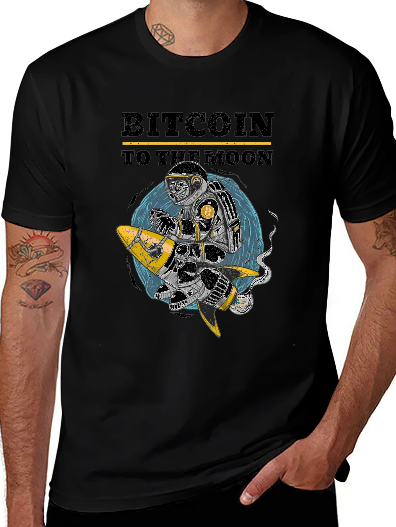 Bitcoin To The Moon Graphic T-Shirt