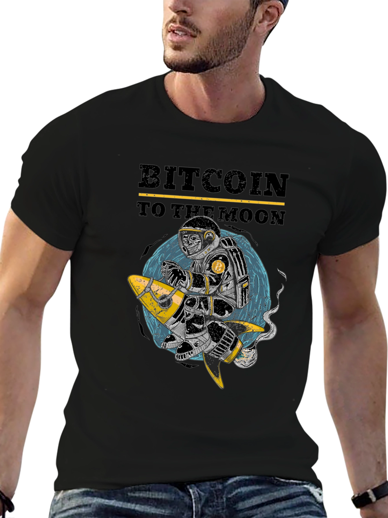 Bitcoin To The Moon Graphic T-Shirt