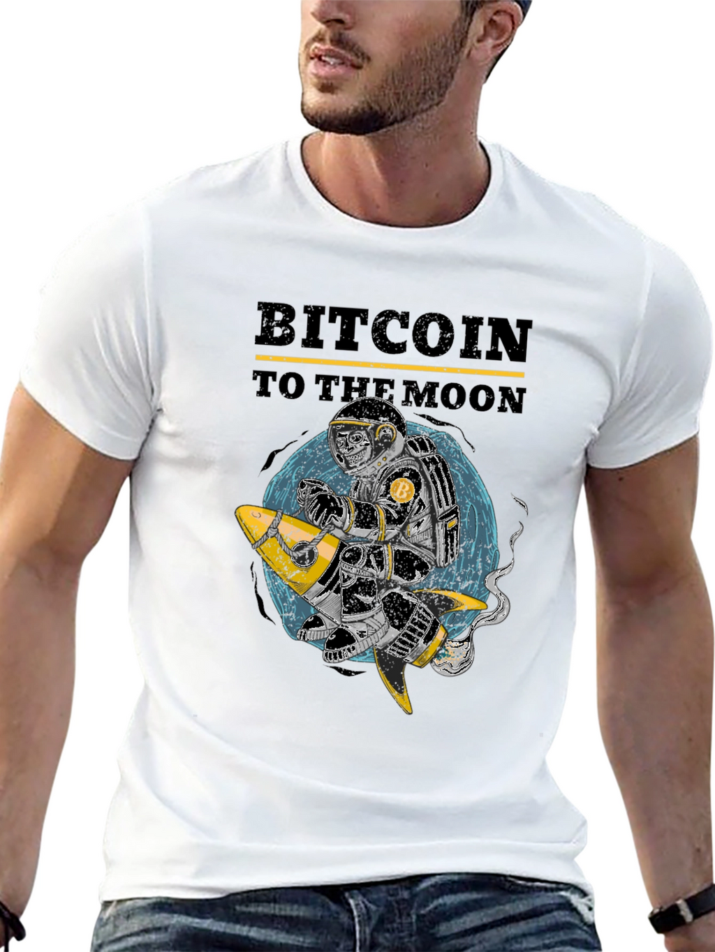Bitcoin To The Moon Graphic T-Shirt
