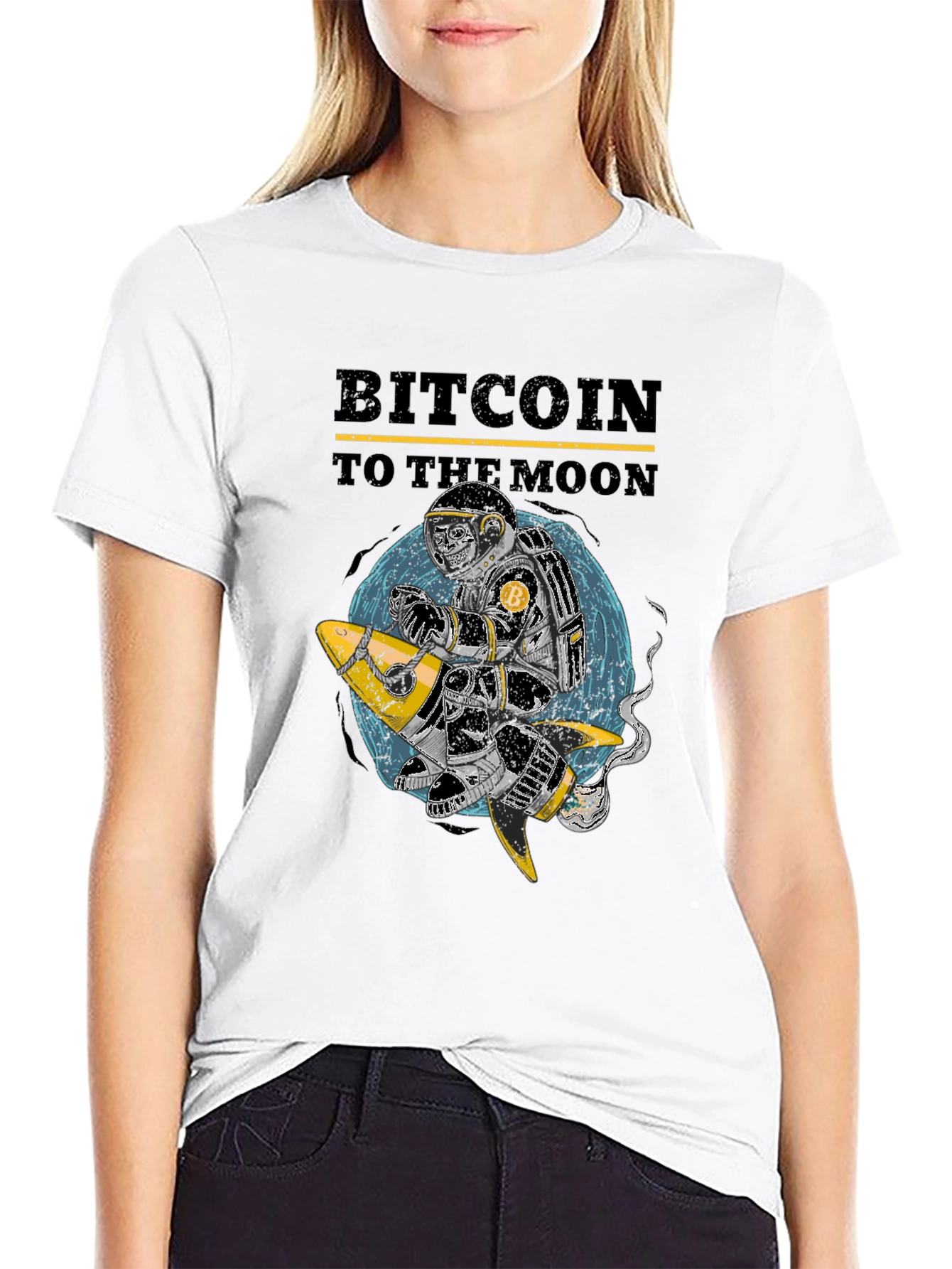 Bitcoin To The Moon Graphic T-Shirt