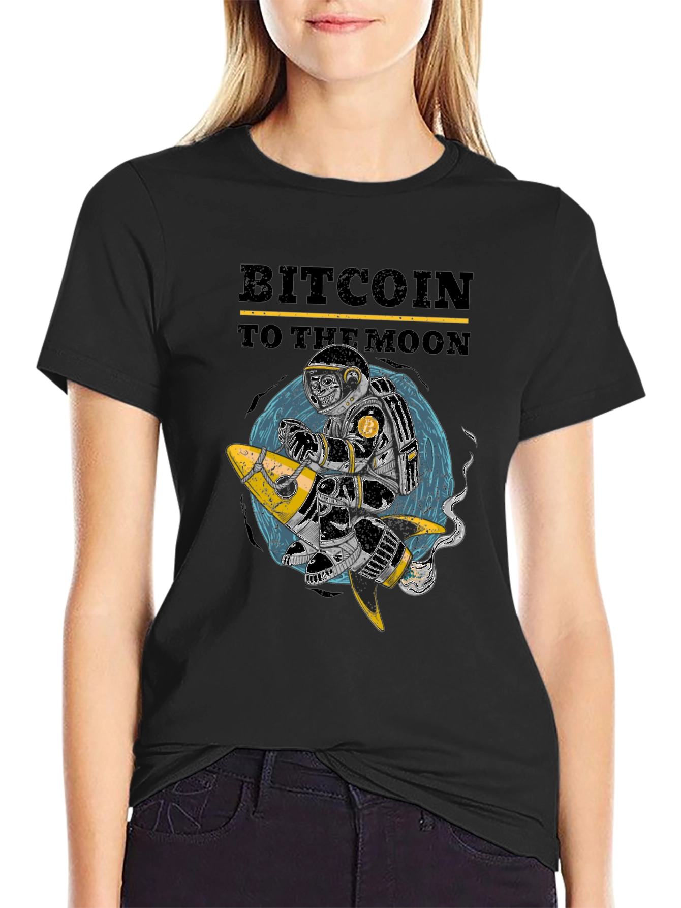 Bitcoin To The Moon Graphic T-Shirt