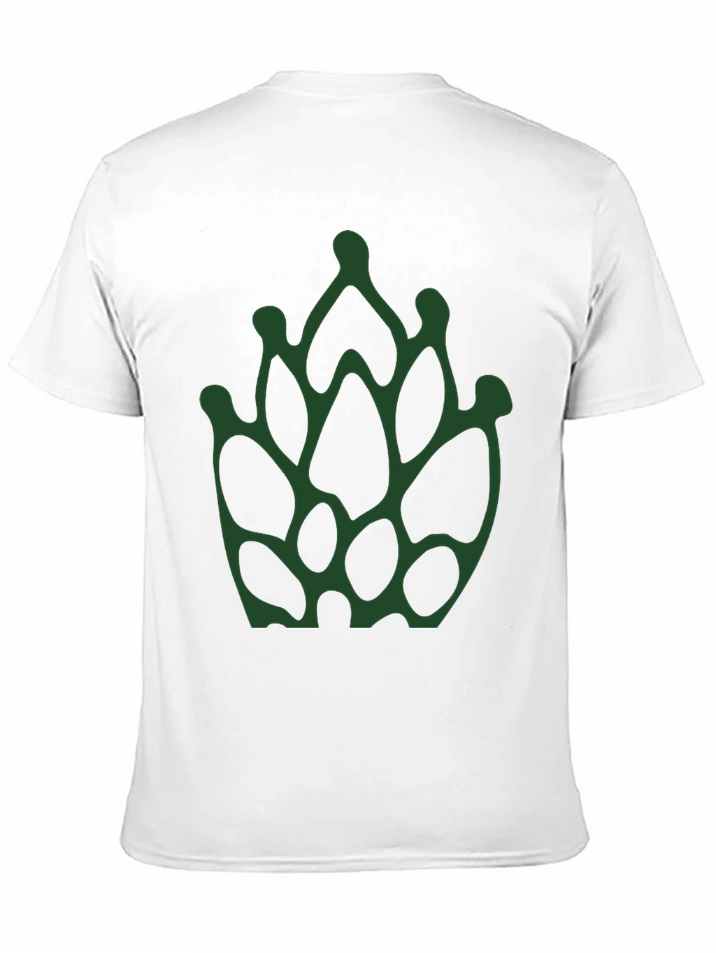 Abstract Green Floral Print Black T-Shirt