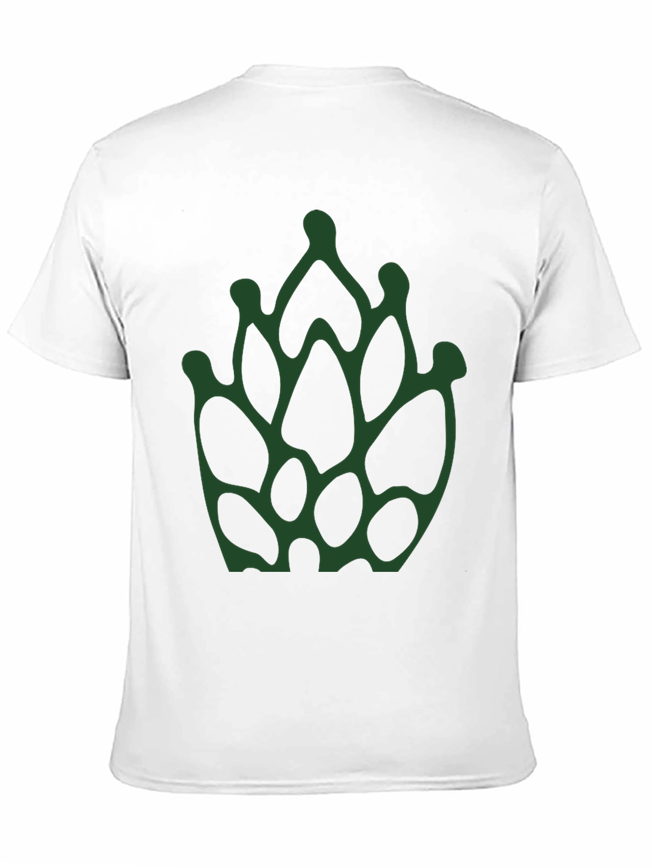 Abstract Green Floral Print Black T-Shirt