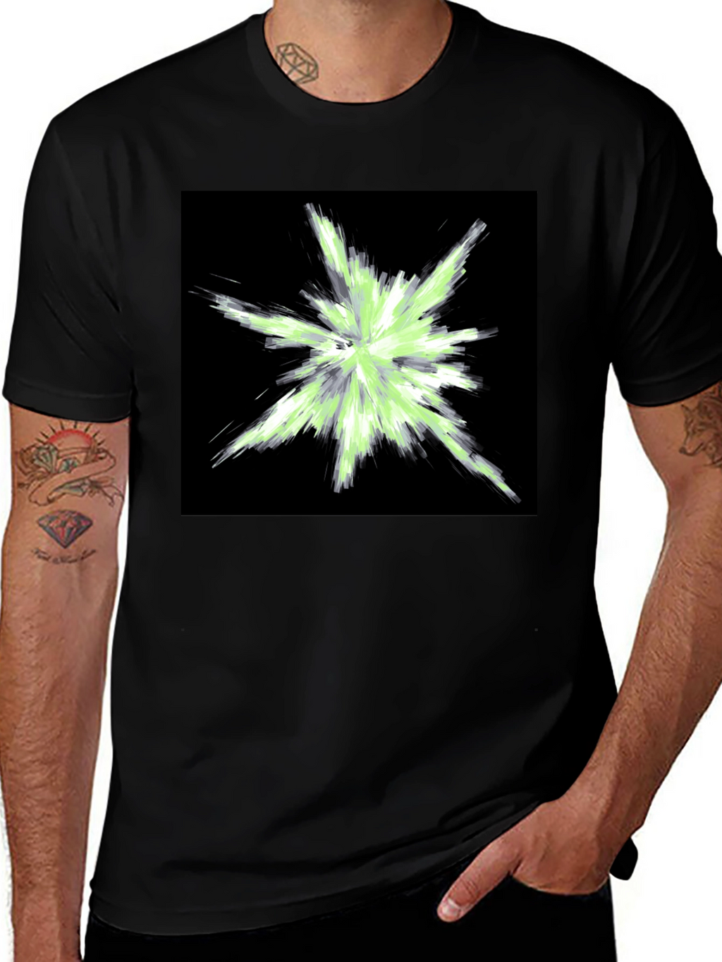 Abstract Graphic Black T-Shirt