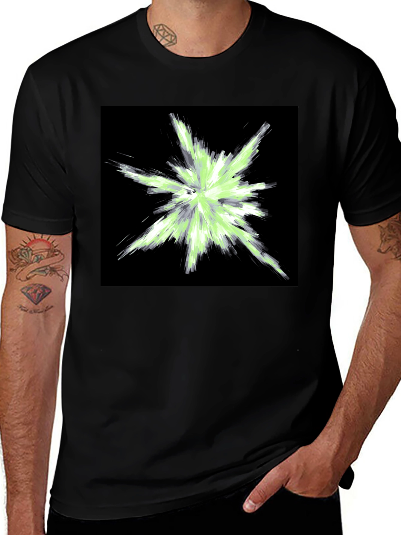 Abstract Graphic Black T-Shirt