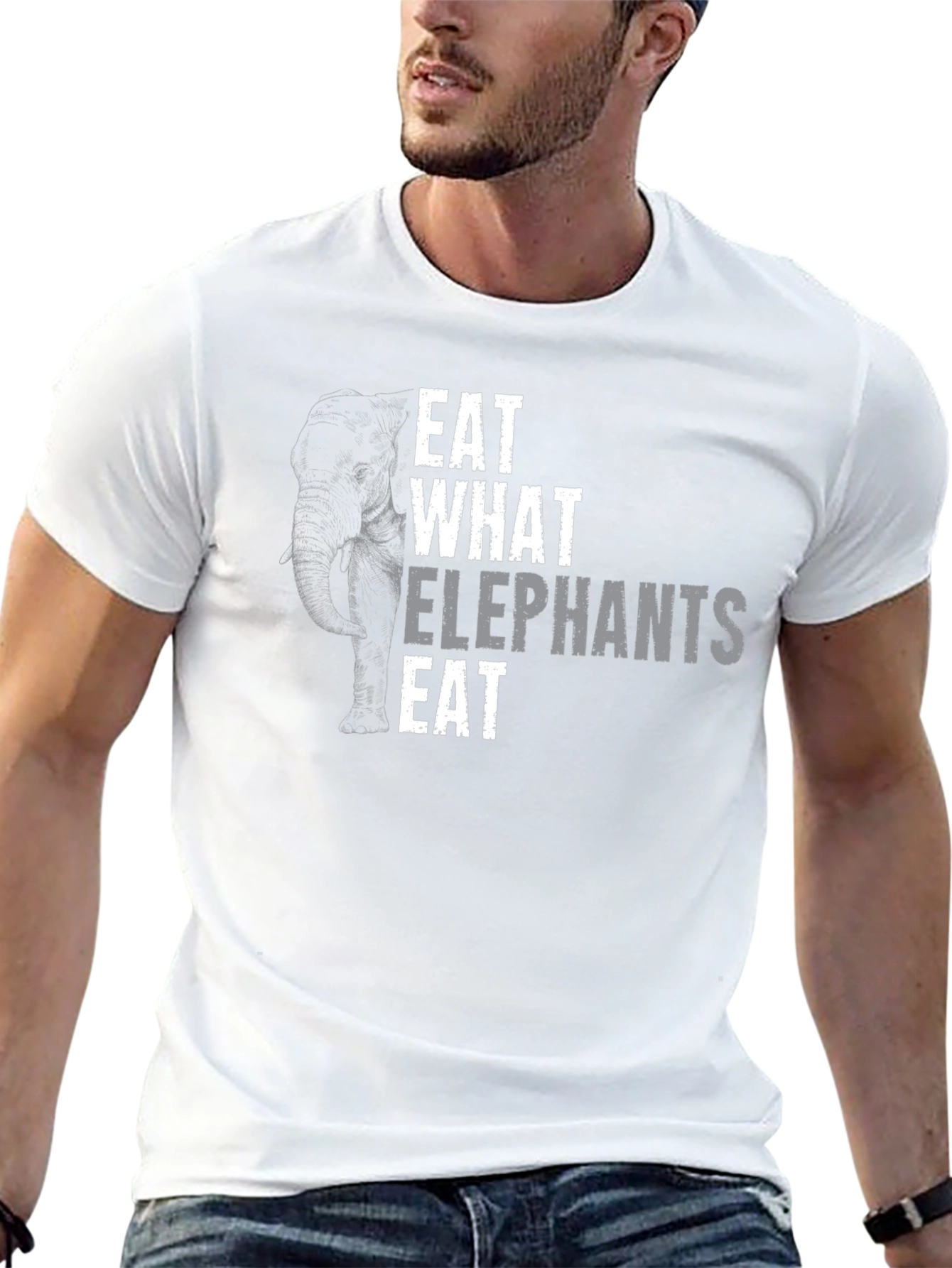 Eat What Elephants Eat Black T-Shirt
