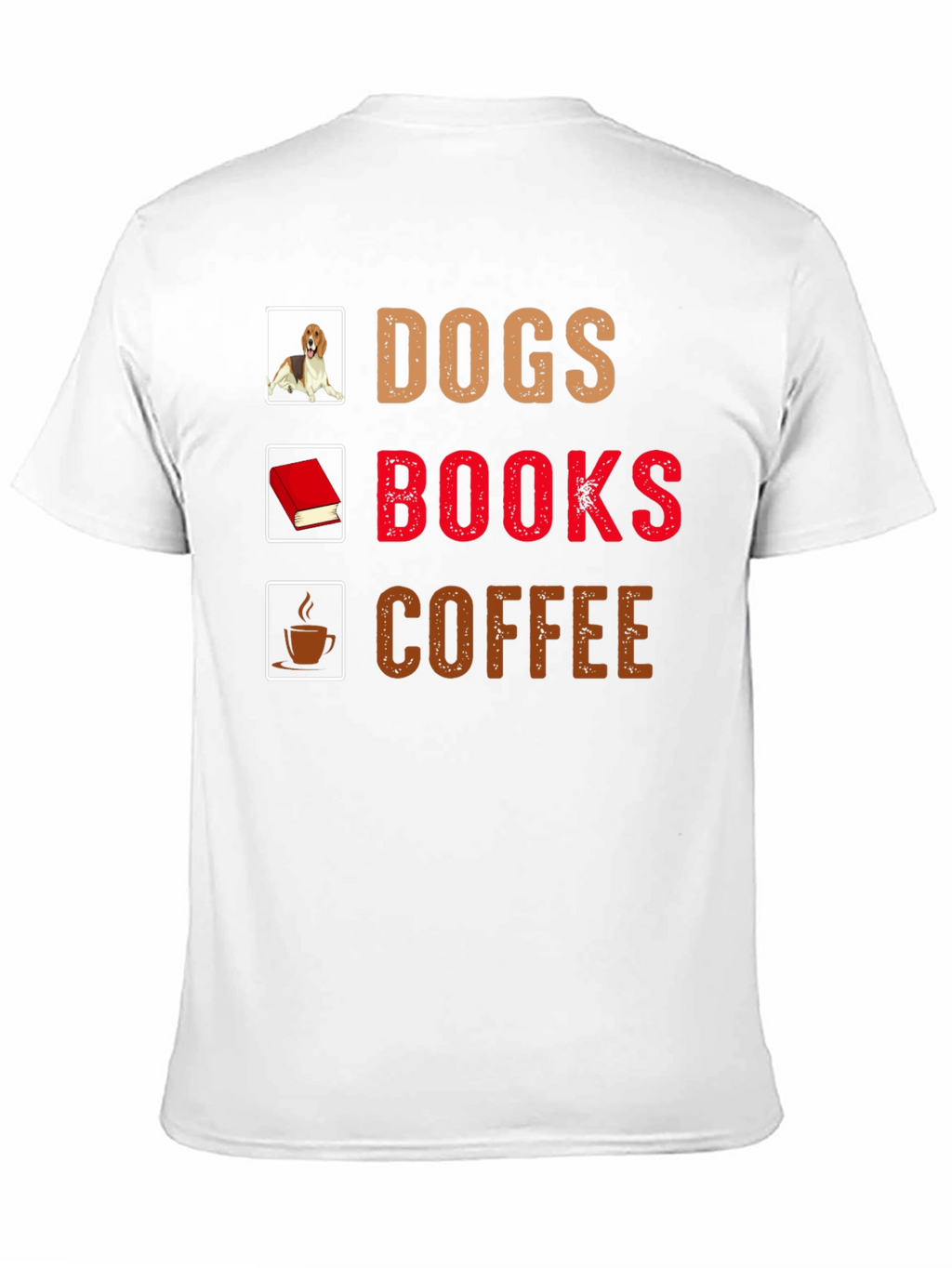 Dogs Books Coffee T-Shirt