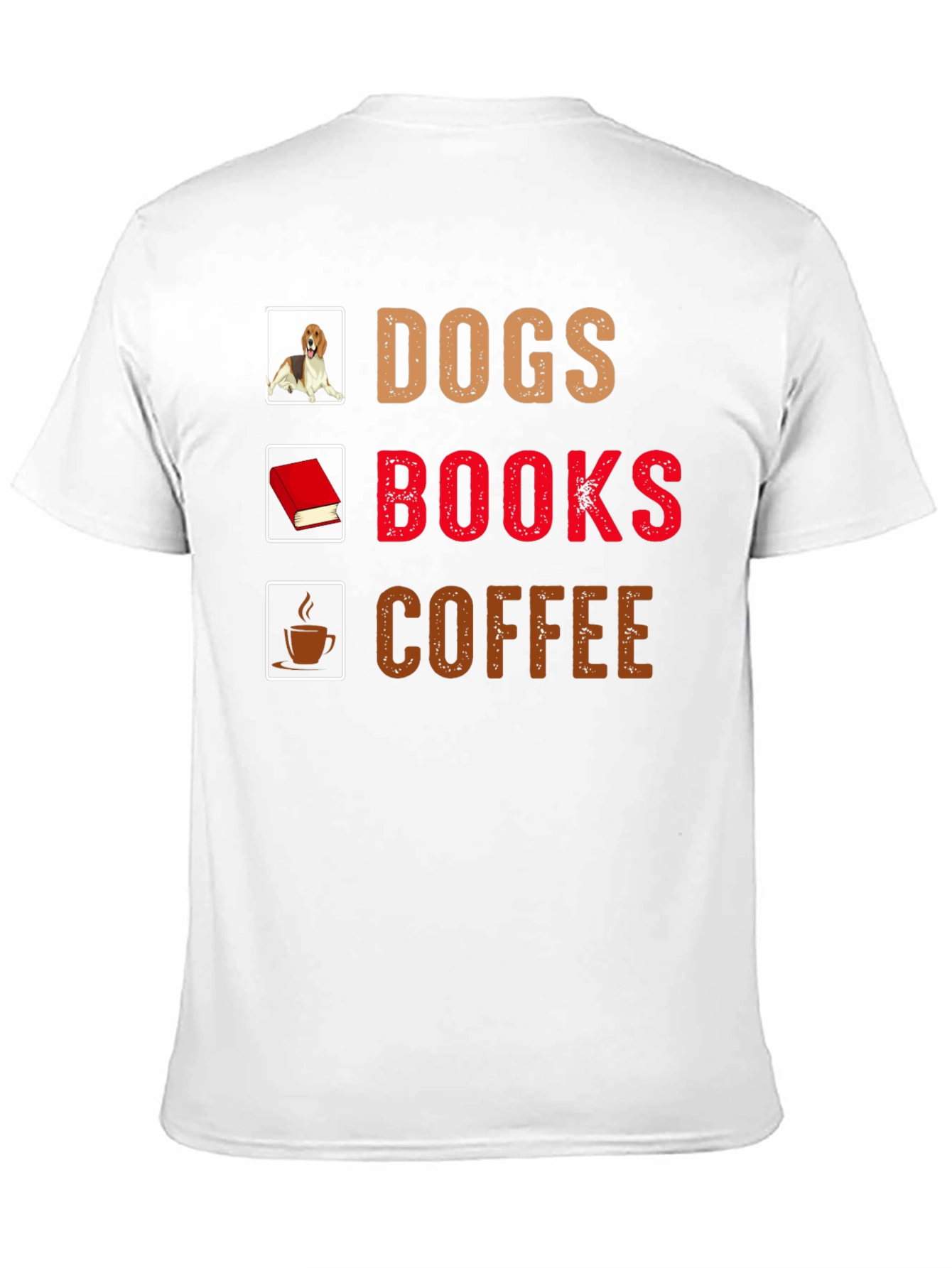 Dogs Books Coffee T-Shirt