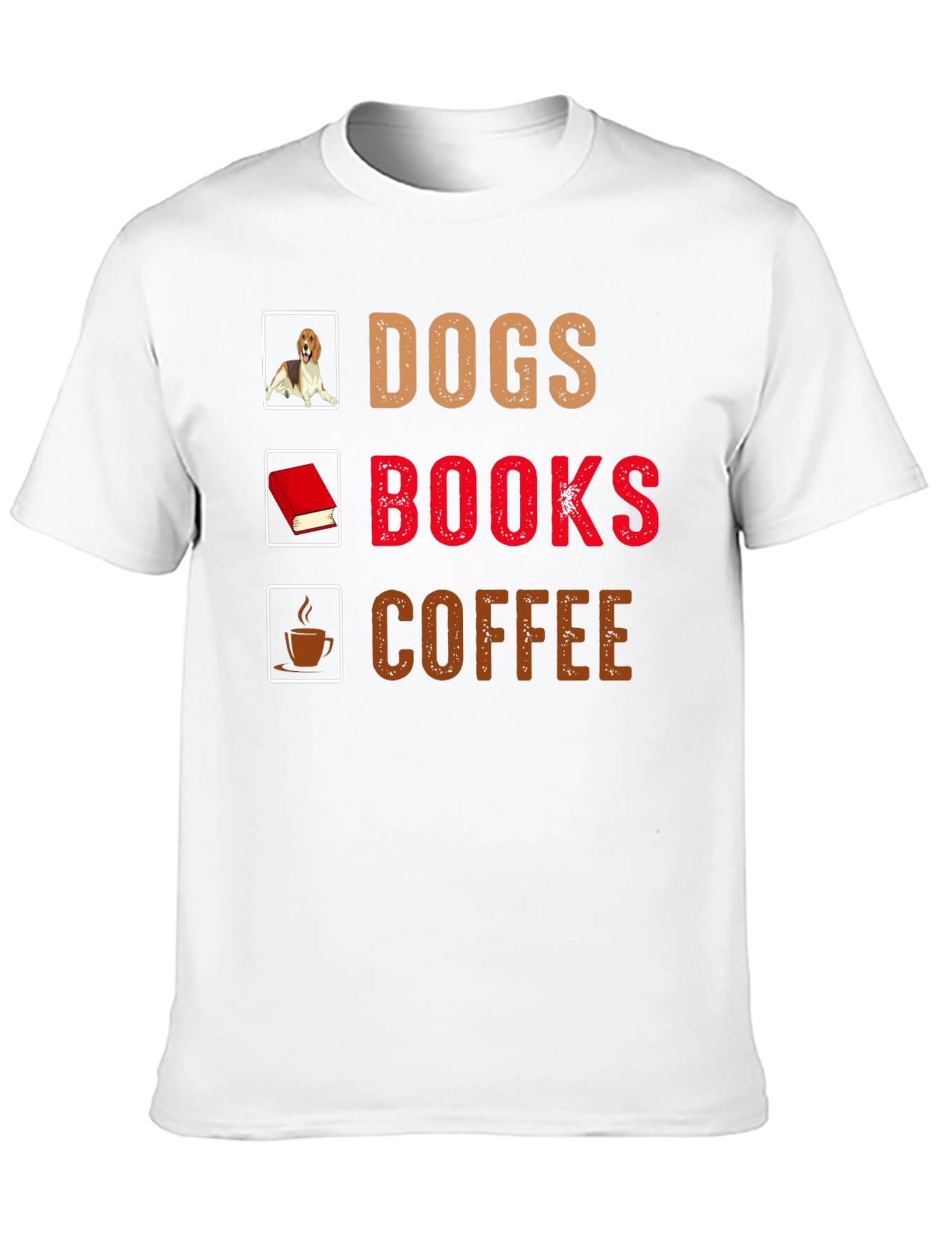 Dogs Books Coffee T-Shirt