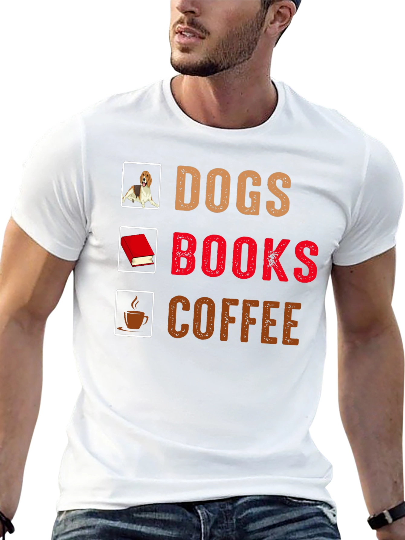 Dogs Books Coffee T-Shirt