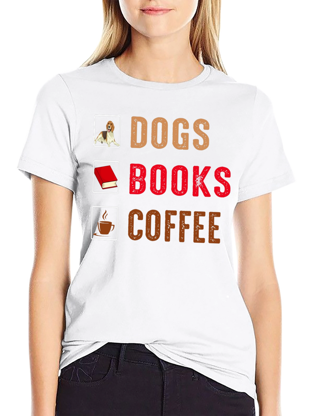 Dogs Books Coffee T-Shirt