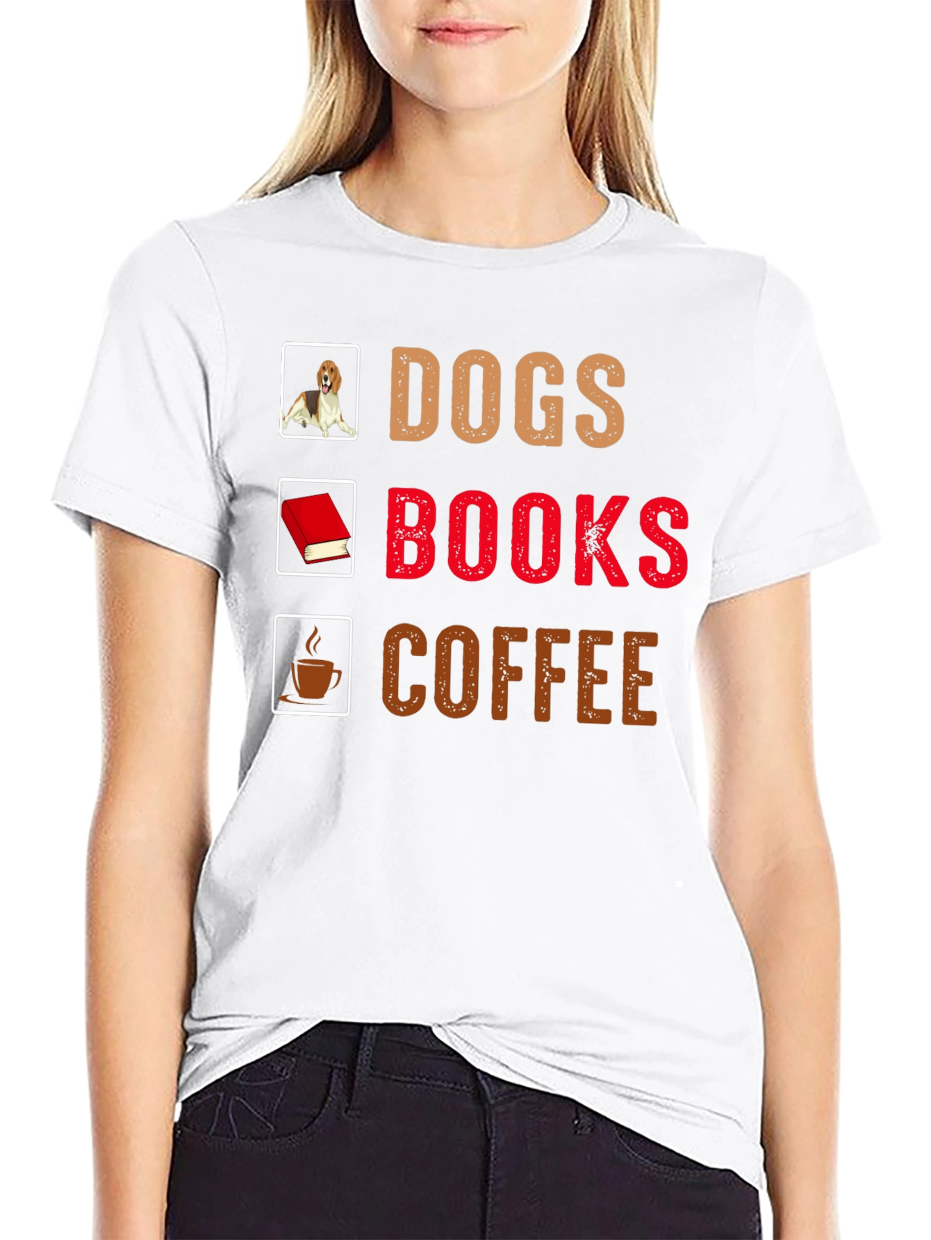 Dogs Books Coffee T-Shirt