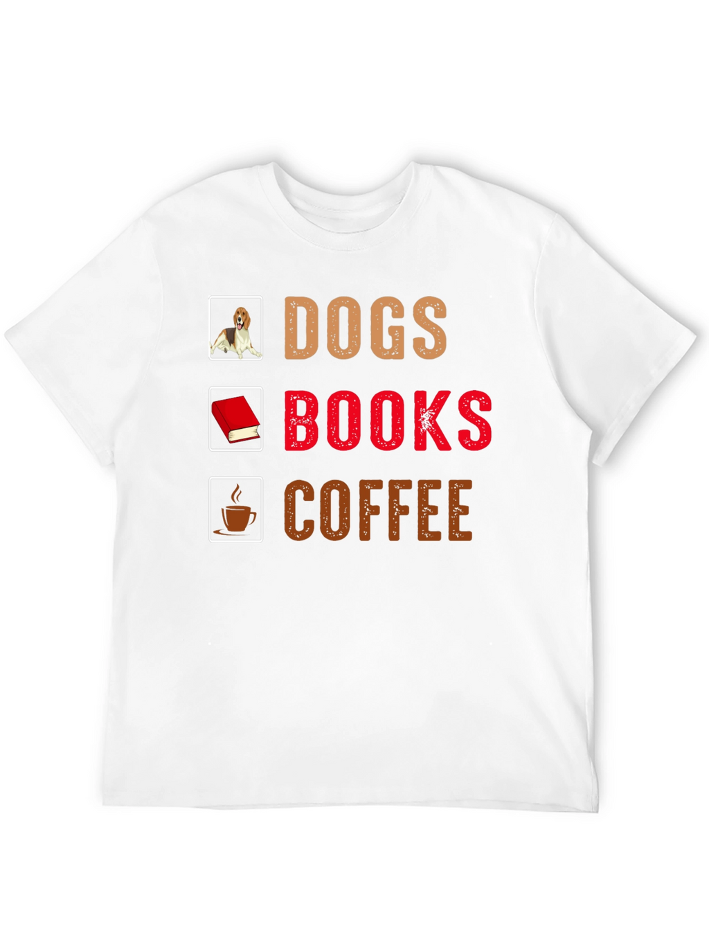Dogs Books Coffee T-Shirt