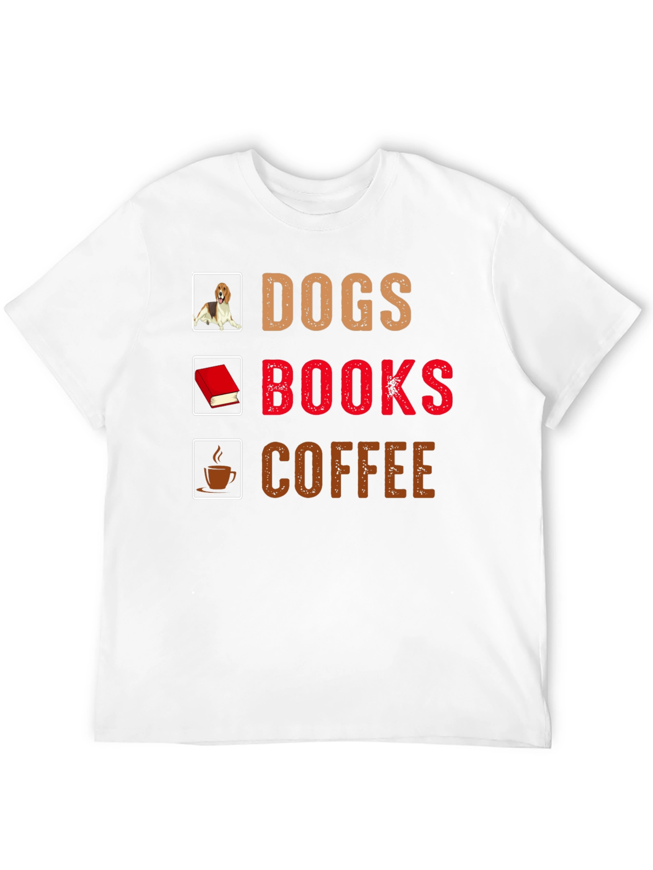 Dogs Books Coffee T-Shirt
