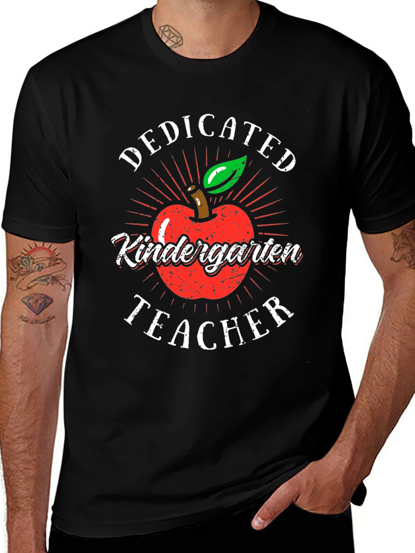 Dedicated Kindergarten Teacher T-Shirt - Apple Design