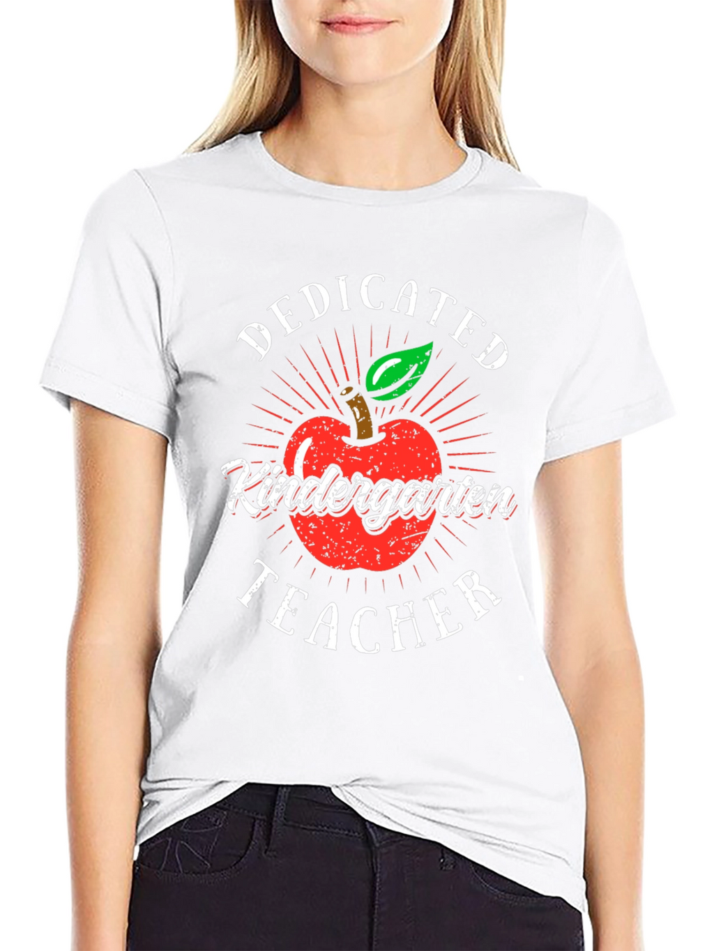 Dedicated Kindergarten Teacher T-Shirt - Apple Design