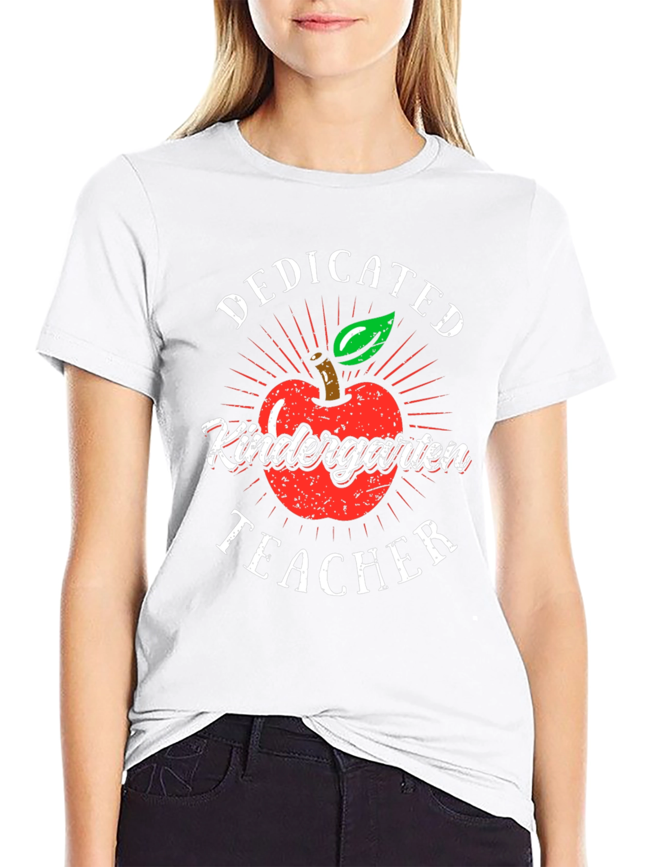 Dedicated Kindergarten Teacher T-Shirt - Apple Design