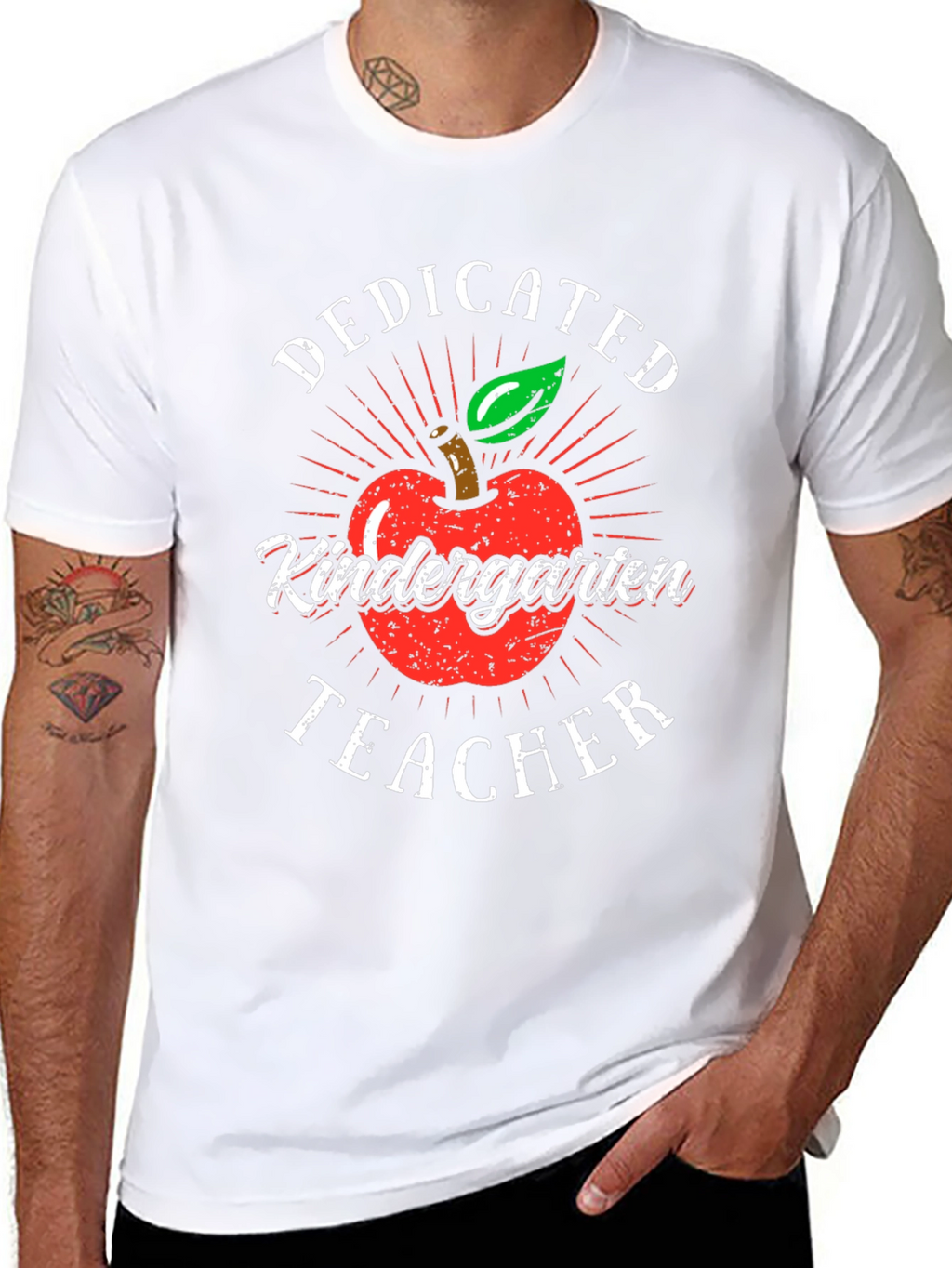 Dedicated Kindergarten Teacher T-Shirt - Apple Design