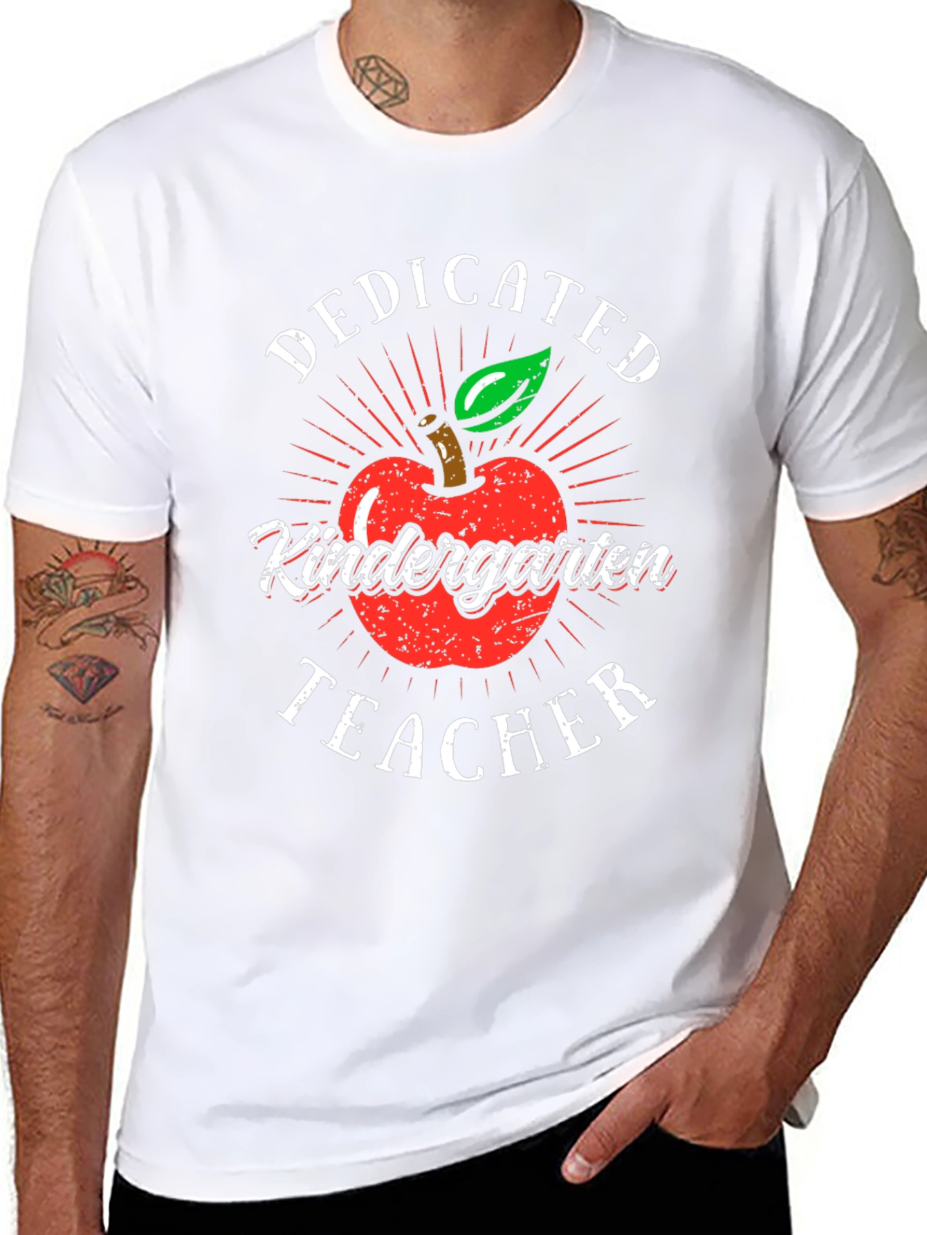 Dedicated Kindergarten Teacher T-Shirt - Apple Design