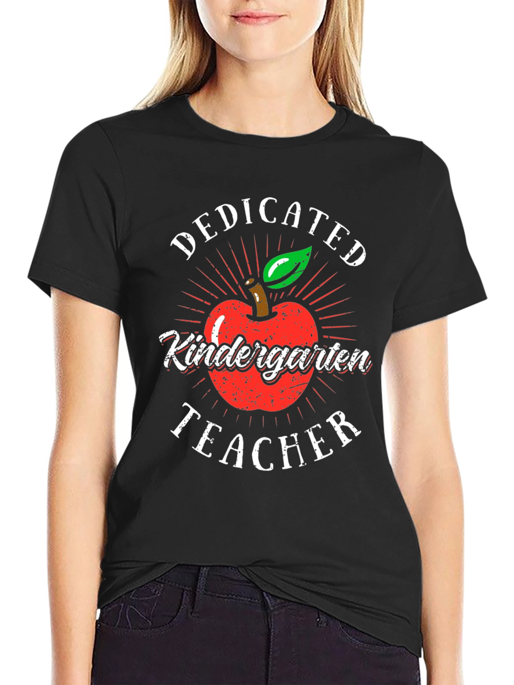 Dedicated Kindergarten Teacher T-Shirt - Apple Design