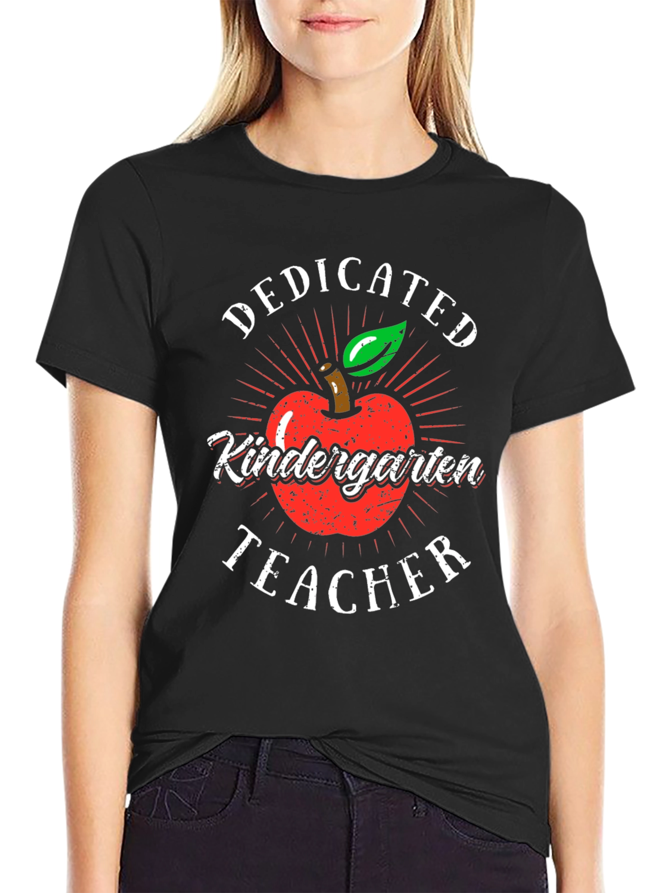 Dedicated Kindergarten Teacher T-Shirt - Apple Design