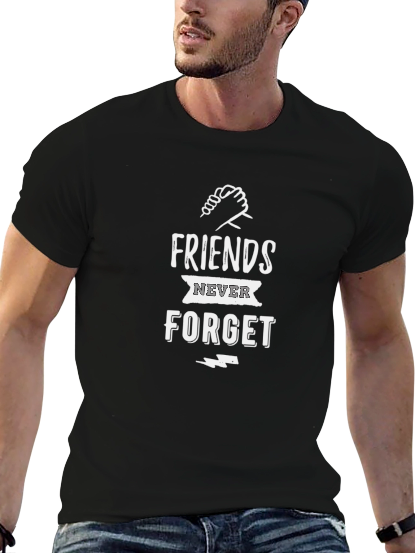Friends Never Forget Graphic T-Shirt - Black