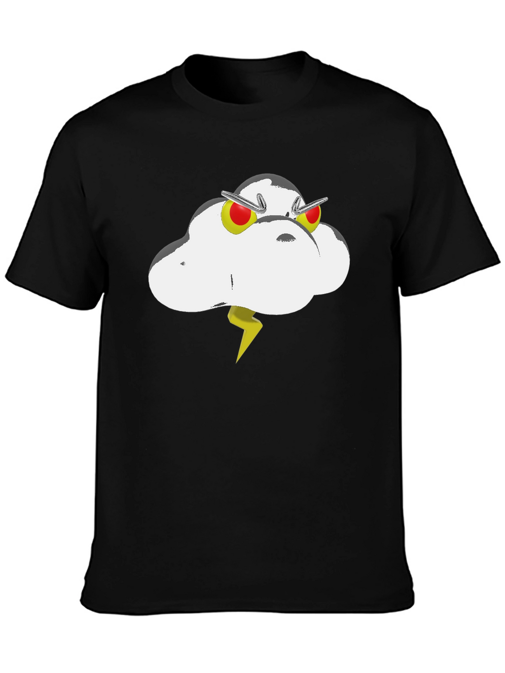 Cartoon Cloud Graphic Tee - Black