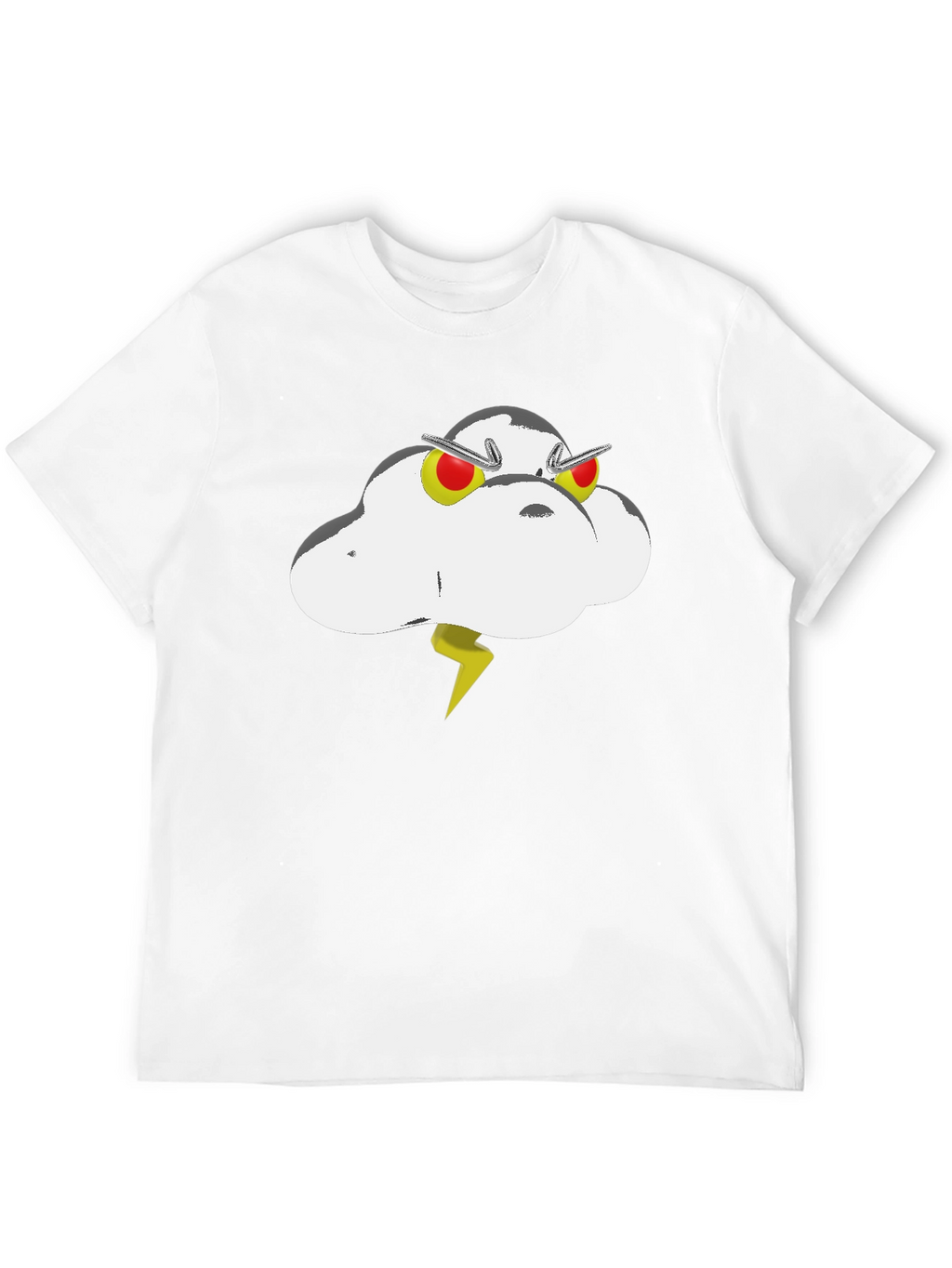 Cartoon Cloud Graphic Tee - Black