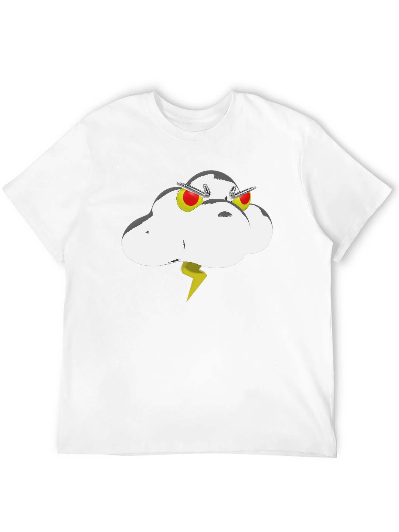 Cartoon Cloud Graphic Tee - Black