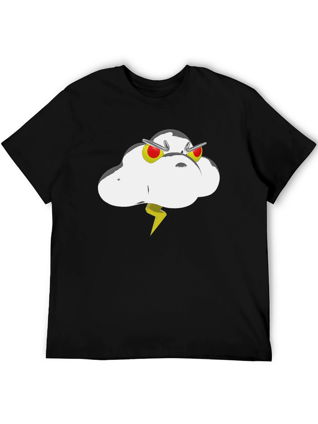 Cartoon Cloud Graphic Tee - Black