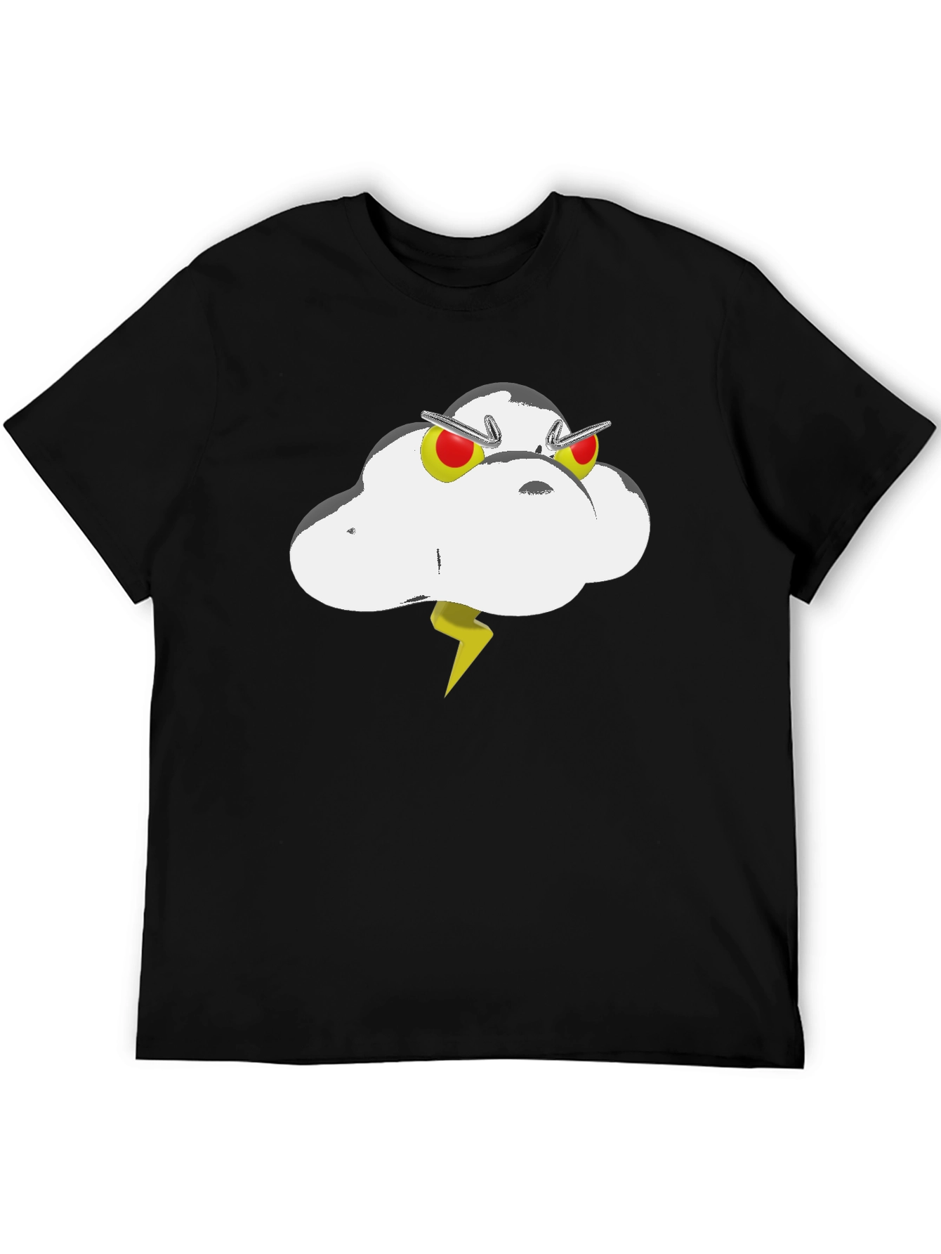 Cartoon Cloud Graphic Tee - Black