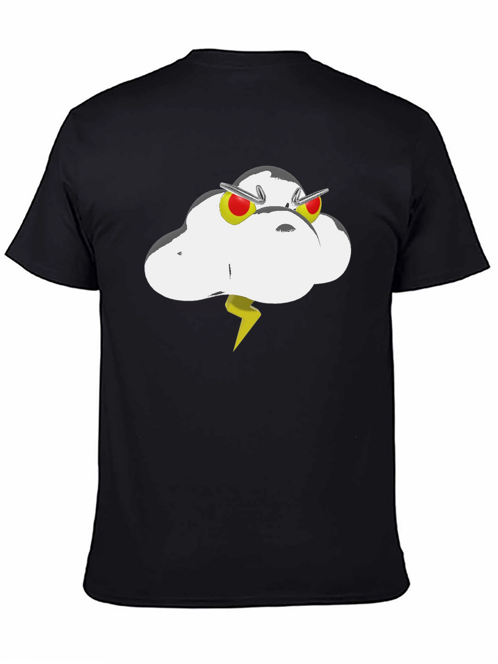 Cartoon Cloud Graphic Tee - Black