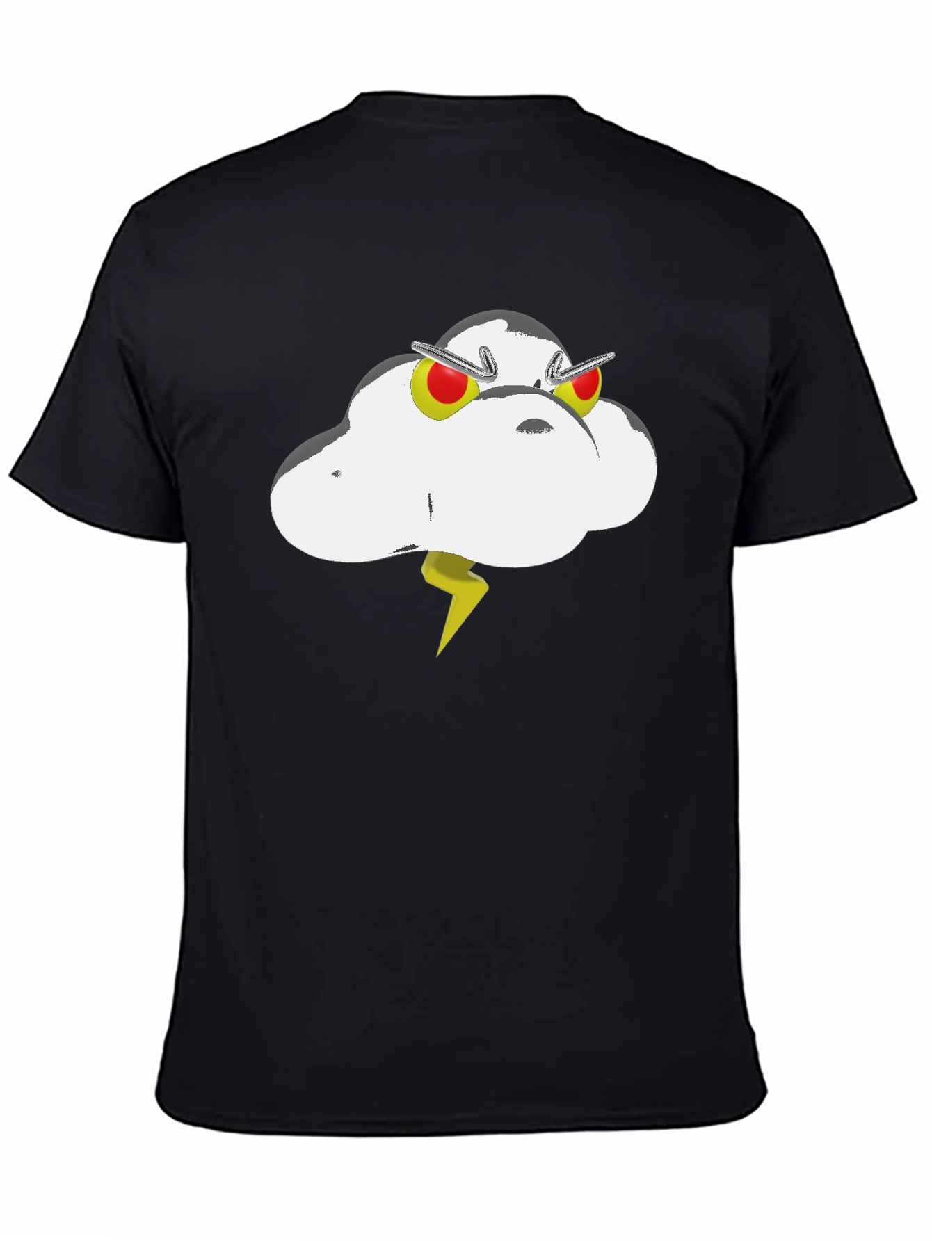 Cartoon Cloud Graphic Tee - Black