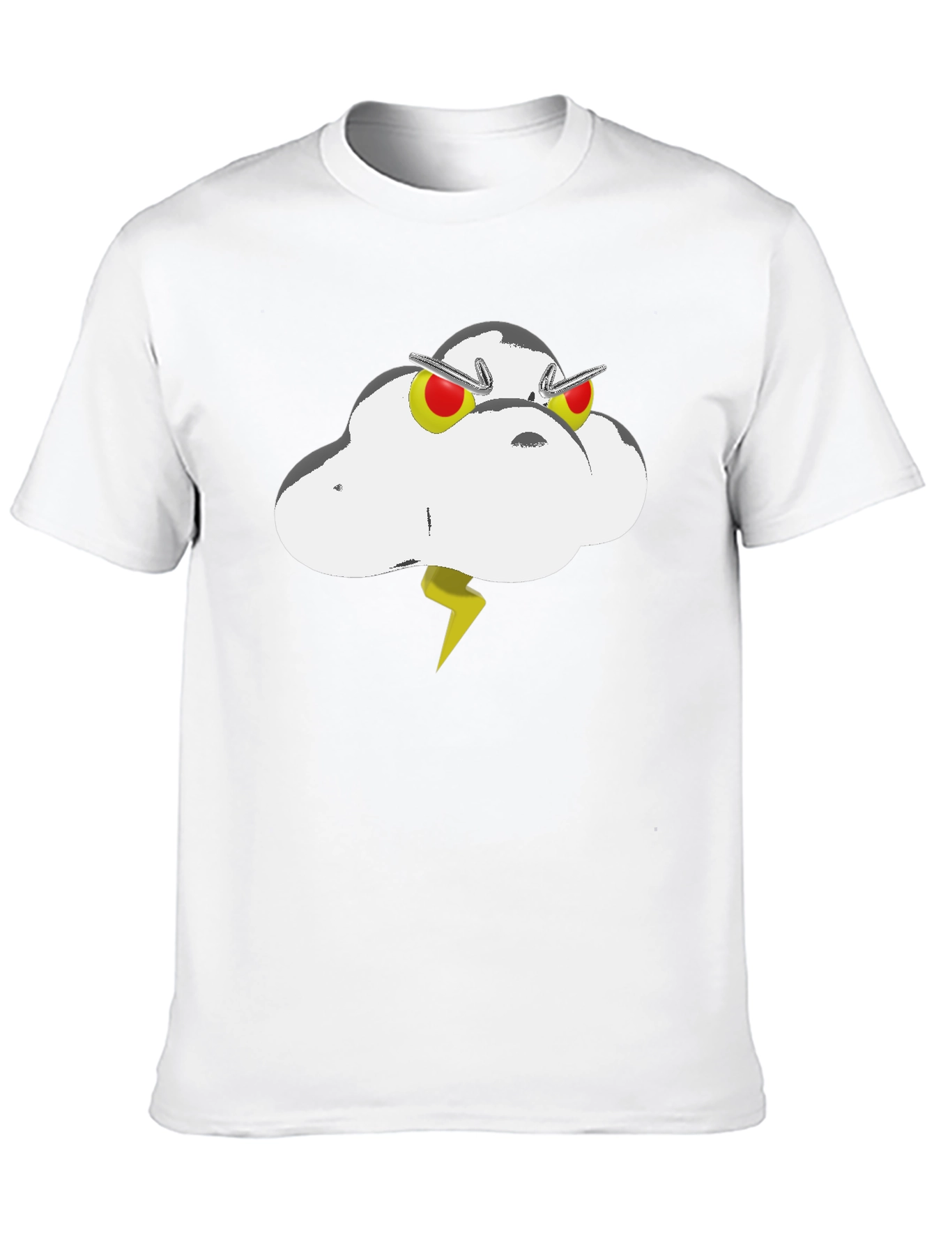 Cartoon Cloud Graphic Tee - Black