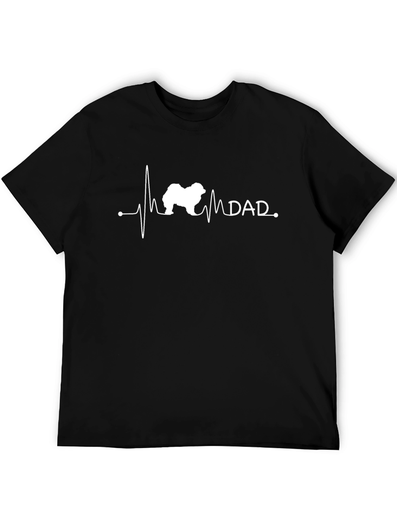 Dog Dad Heartbeat T-Shirt - Black