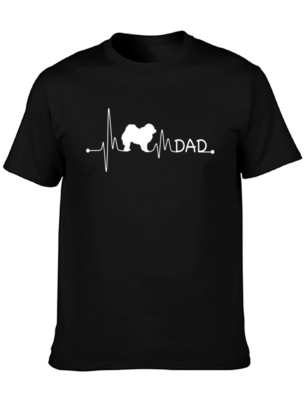 Dog Dad Heartbeat T-Shirt - Black