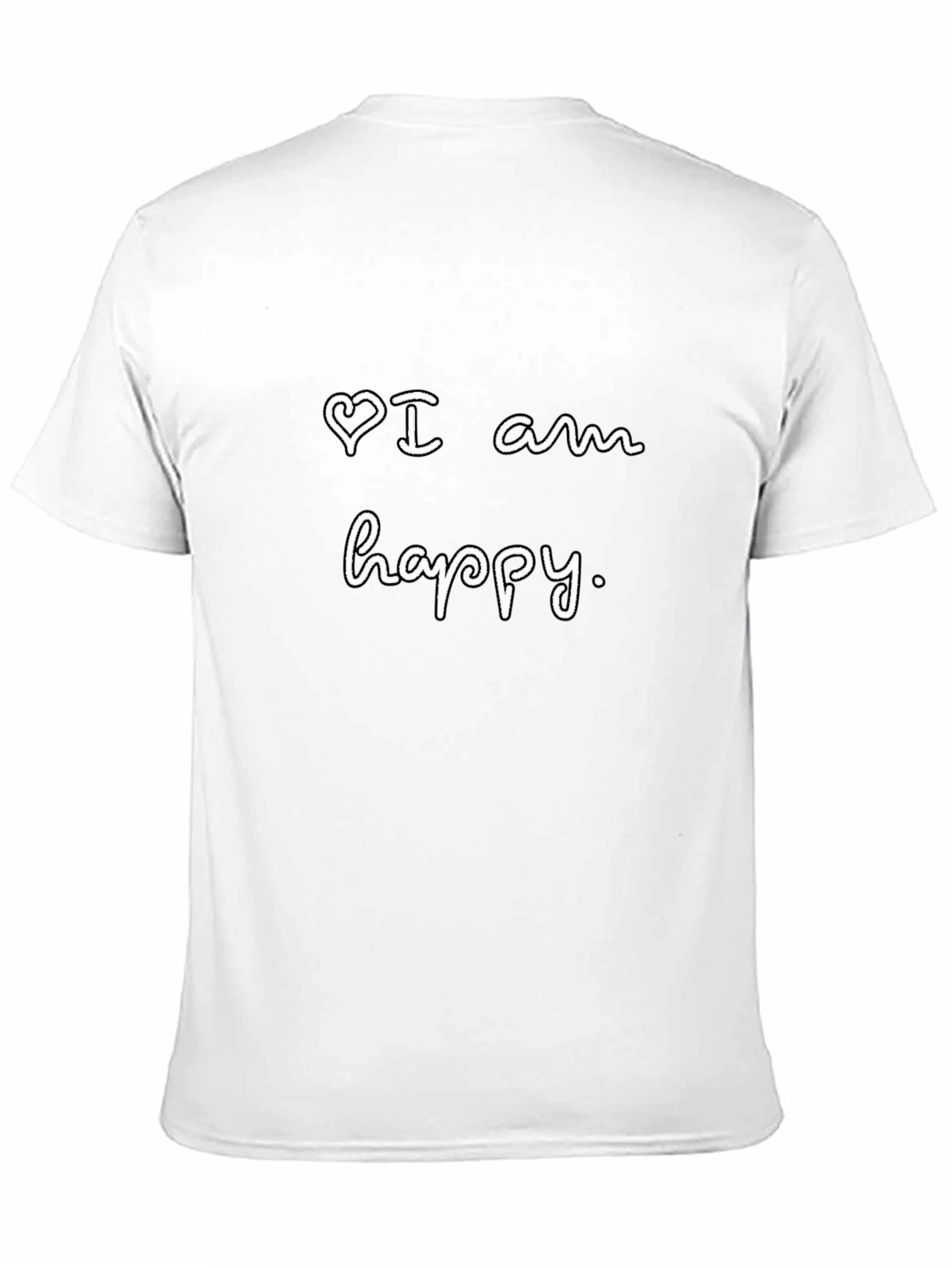 I Am Happy Graphic Tee - Unisex Black Cotton T-Shirt
