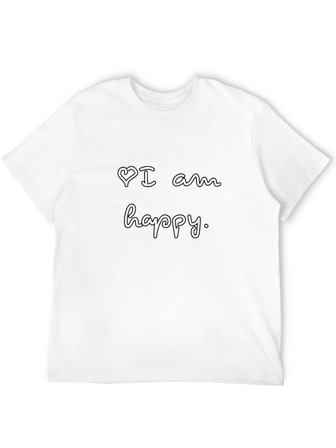 I Am Happy Graphic Tee - Unisex Black Cotton T-Shirt