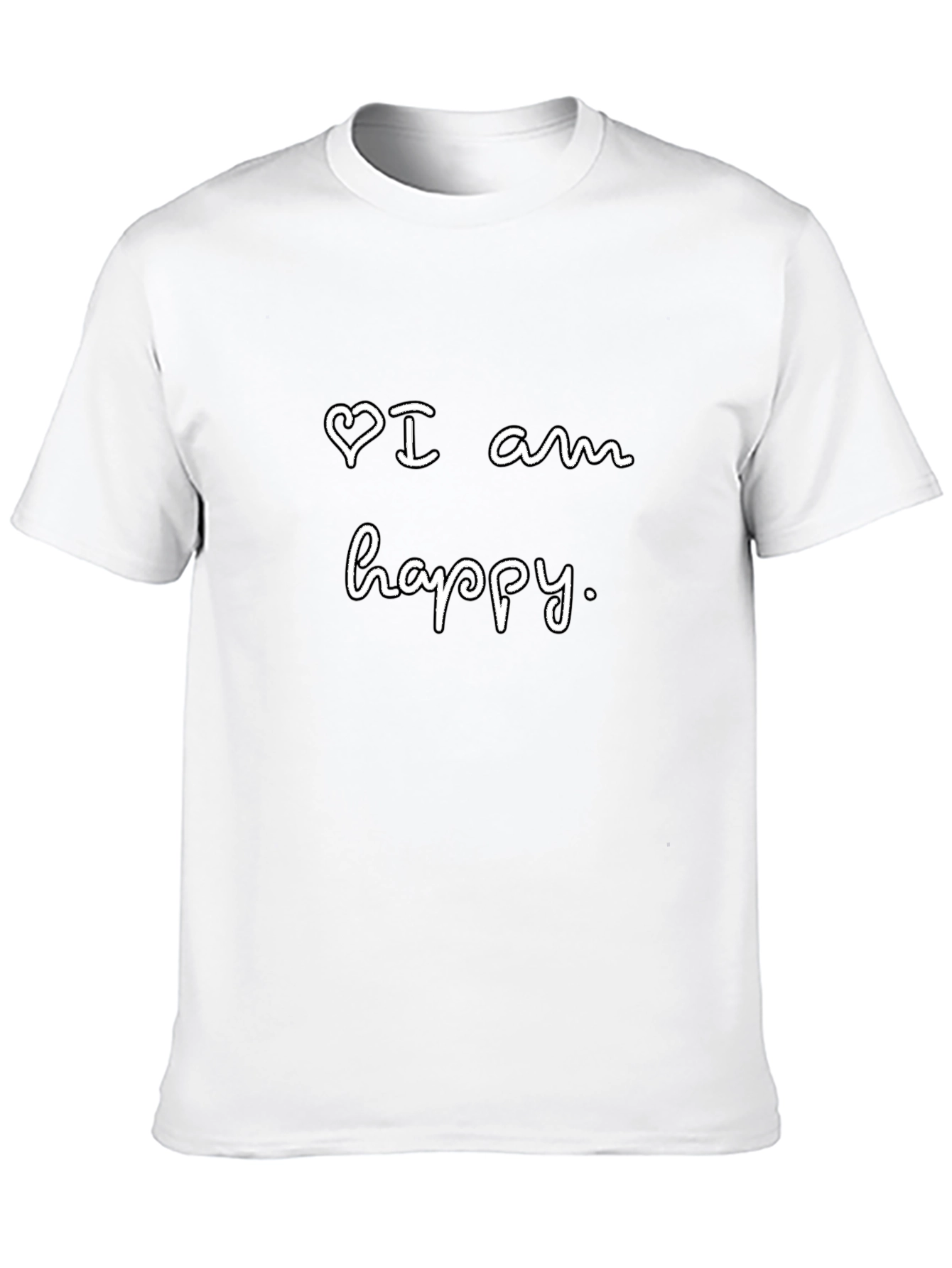 I Am Happy Graphic Tee - Unisex Black Cotton T-Shirt