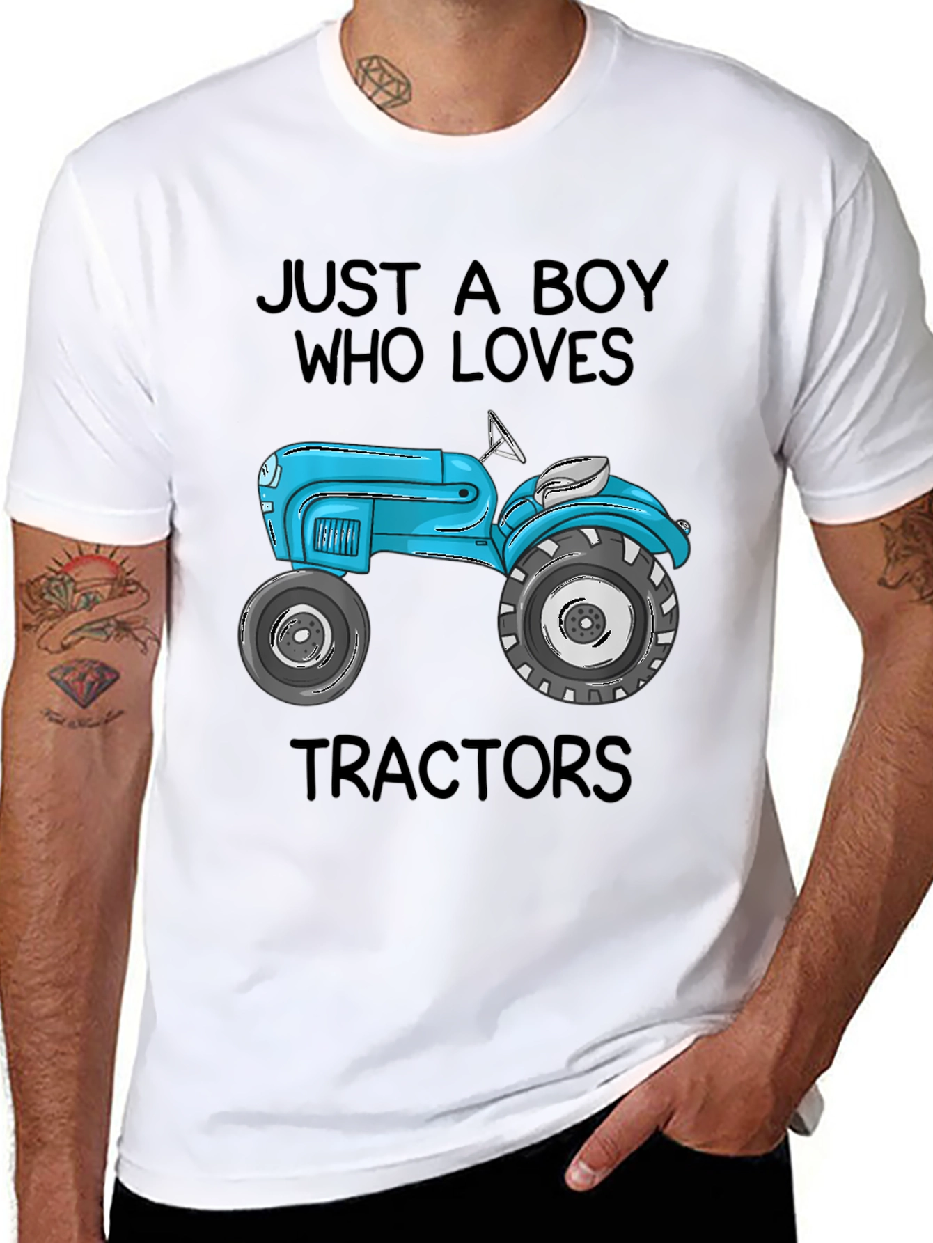 Boy Who Loves Tractors Graphic T-Shirt