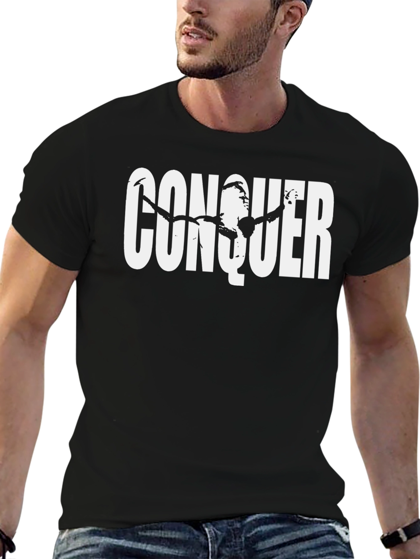 Conquer T-Shirt - Black Graphic Tee