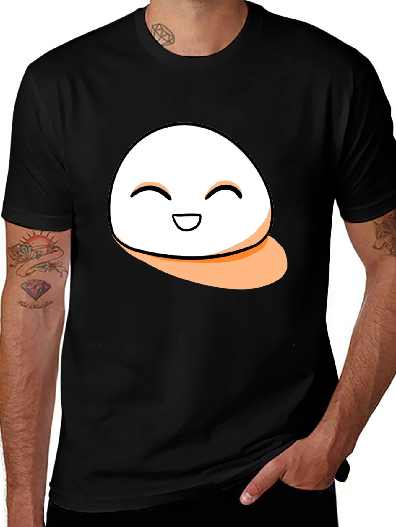 Smiling Blob Graphic Tee - Casual Comfort