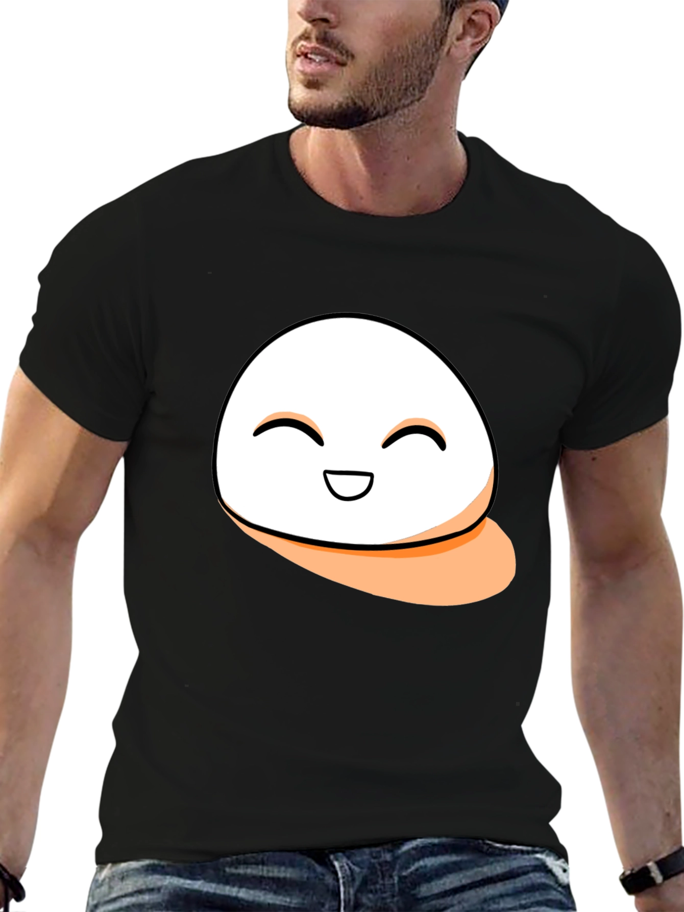 Smiling Blob Graphic Tee - Casual Comfort
