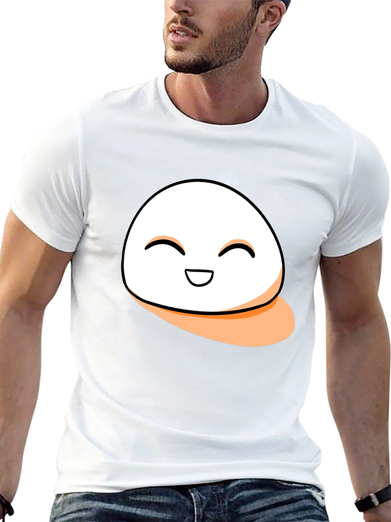 Smiling Blob Graphic Tee - Casual Comfort