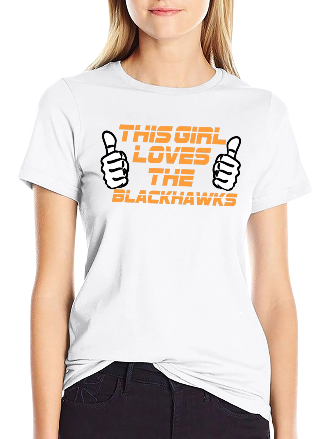 Black T-Shirt - This Girl Loves Blackhawks